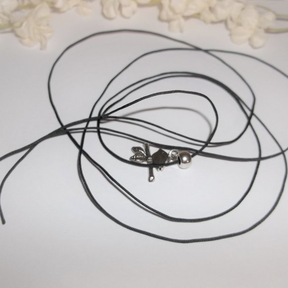 Silver Bird Necklace Simple Little Birdy Boho Minimalist Adjustable Length C118 - Picture 5 of 10